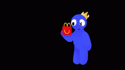 Blue Rainbow Friends With Mcdonald Box GIF