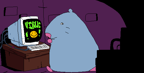 Blue Rat Craving For Some Pizza GIF