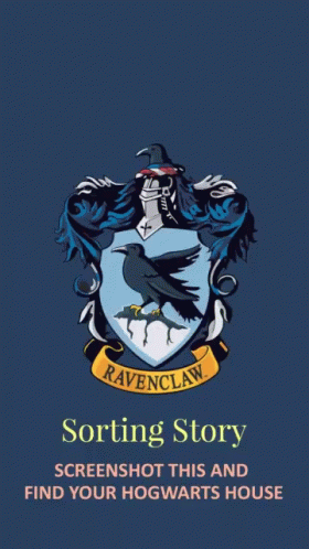 Blue Ravenclaw Crest Sorting Story