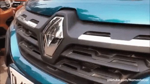 Blue Renault Car Close Up GIF