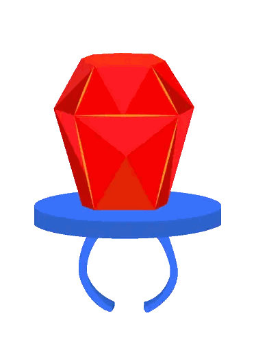Blue Ring with Orange Diamond