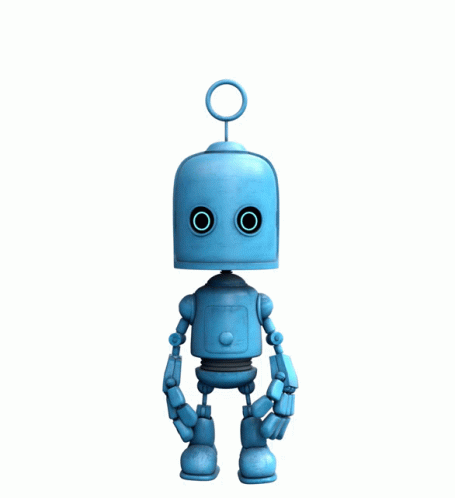 Blue Robot with Circle on Head