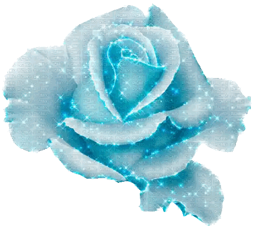 Blue Rose Surrounded by Pattern