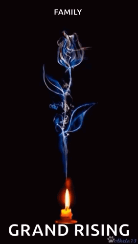 Blue Rose With Smoke Surrounded by Candle