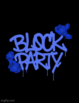 Blue Roses Black Background Block Party GIF