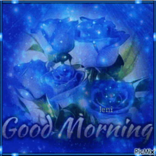 Blue Roses Good Morning GIF
