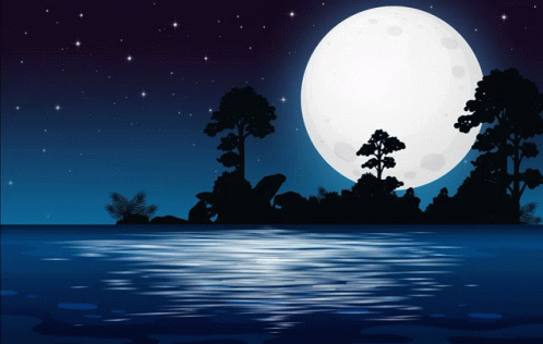 Blue Sea Full Moon GIF