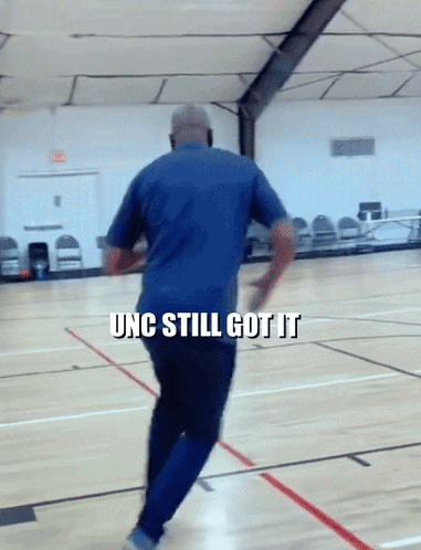 Blue Shirt Man Running UNC Still Got It