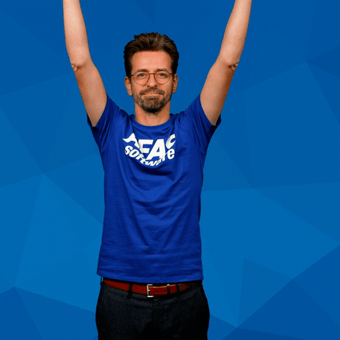 Blue Shirt Man Saying Trots Op Jou GIF