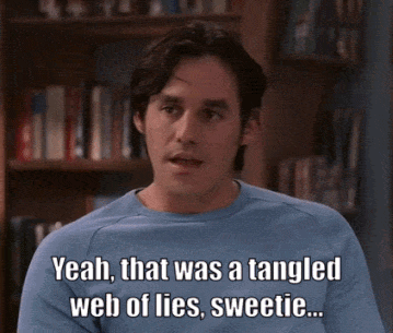 Blue Shirt Man Says Tangled Web of Lies