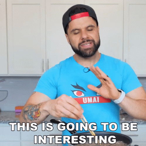 Blue Shirt Saying Umai Man Cooking
