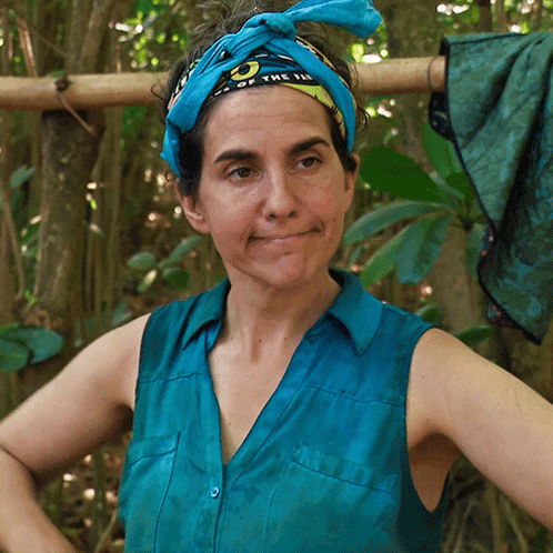Blue Shirt Woman Headband O of the Tw