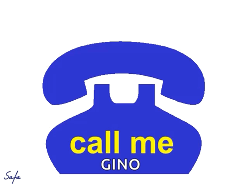 Blue Sign Saying Call Me Gino GIF