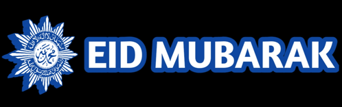 Blue Sign Saying Eid Mubarak