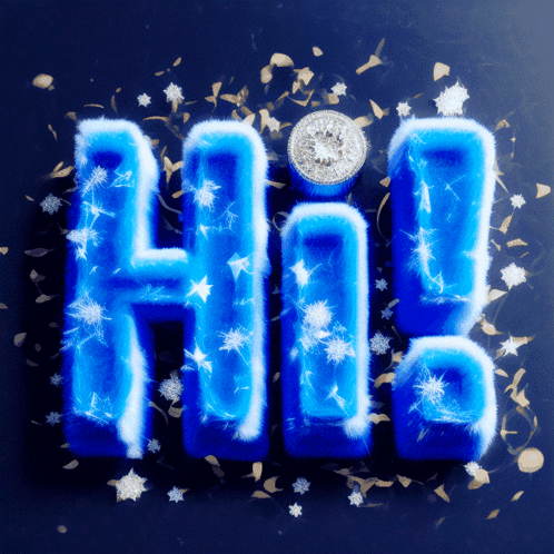 Blue Sign Saying Hi