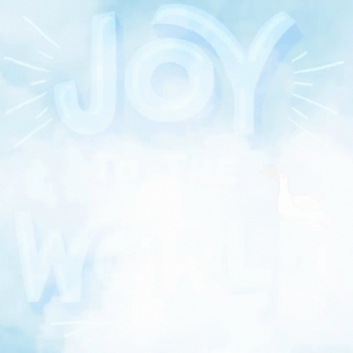Blue Sign Saying Joy to the World With Dove