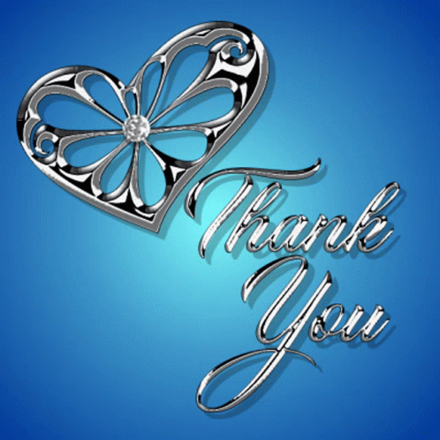Blue Silver Thank You Clipart GIF