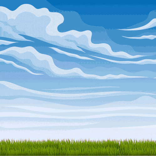 Blue Sky With White Clouds and Green Grass