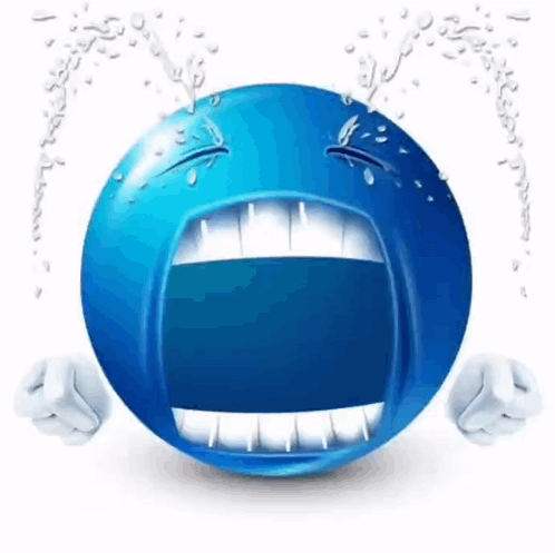 Blue Smiley Crying