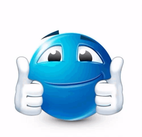 Blue Smiley Giving Thumbs Up