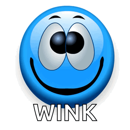 Blue Smiley Winking