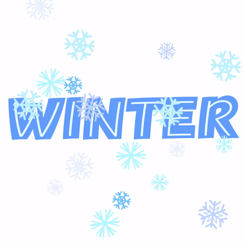 Blue Snowflakes Surrounding Winter