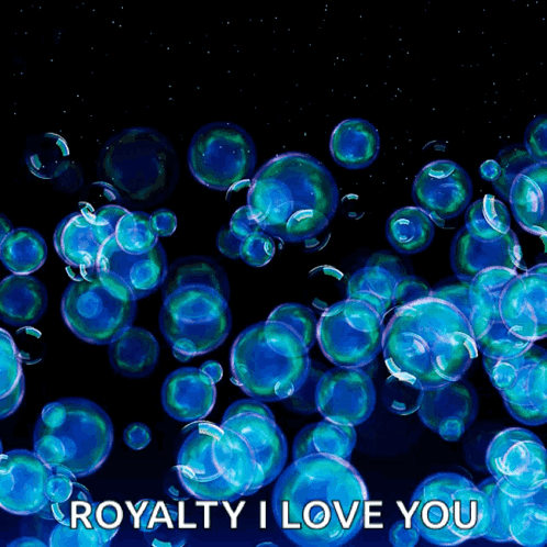 Blue Soap Bubbles Royalty I Love You