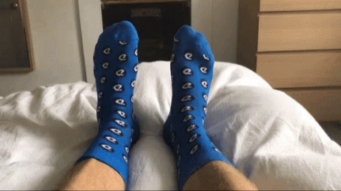 Blue Socks with Circles