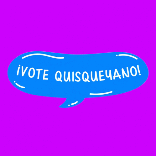 Blue Speech Bubble Saying Vote Quisqueyano GIF