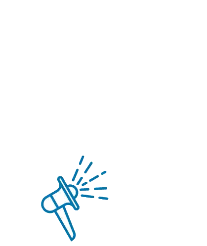 Blue Speech Bubble with Megaphone