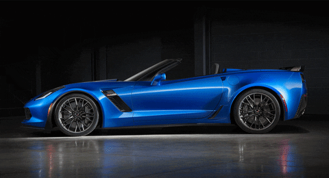 Blue Sports Car 2017 Chevrolet Corvette GIF