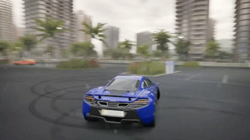 Blue Sports Car Driving