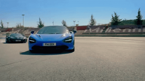 Blue Sports Car with Pi4 Ody License Plate