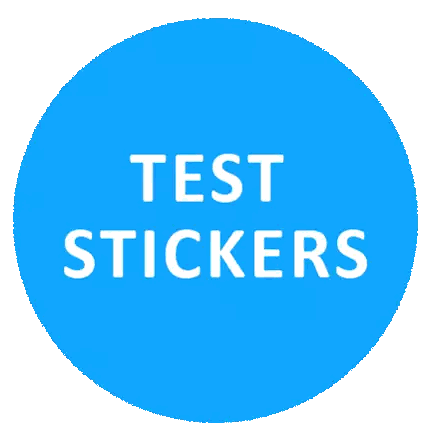 Blue Square Saying Test Stickers