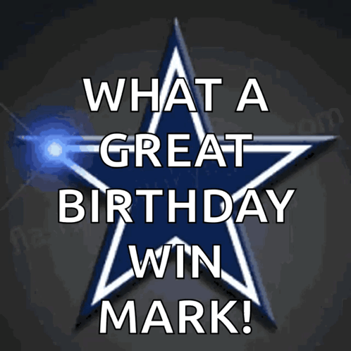 Blue Star Saying What A Great Birthday Win Mark GIF