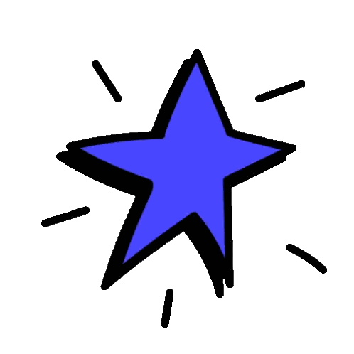Blue Star with Black Lines