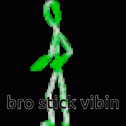 Blue Stick Figure Saying Bro Stick Vibin