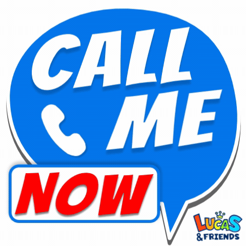 Blue Sticker Saying Call Me Now