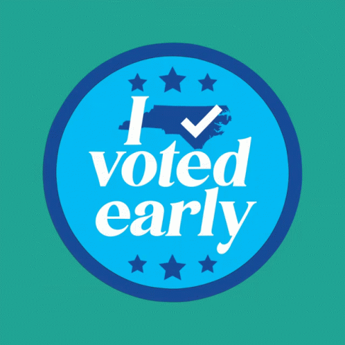 Blue Sticker Saying I Voted Early