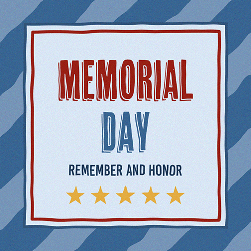 Blue Striped Memorial Day Poster