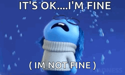 Blue Stuffed Animal Crying Says It's Okay GIF