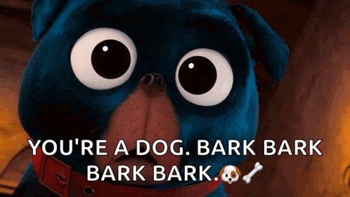 Blue Stuffed Animal Saying Bark GIF