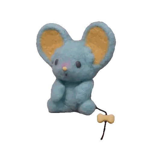 Blue Stuffed Animal with Yellow Ear and Nose