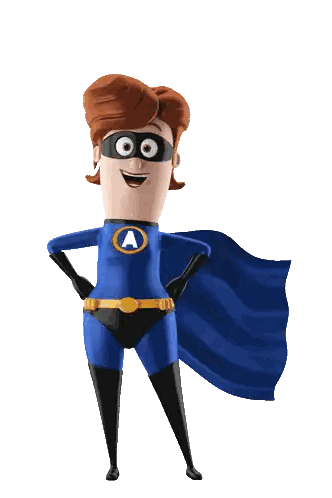 Blue Superhero Character With Cape