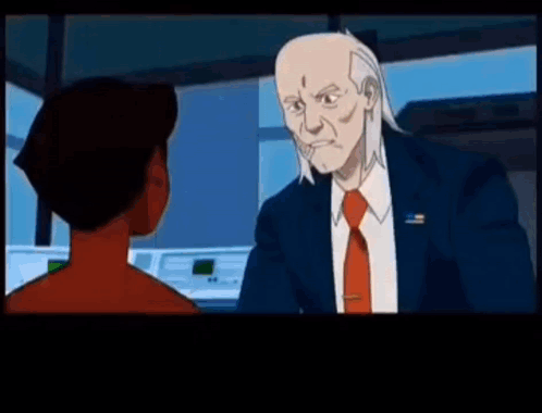 Blue Superhero Man Swinging Bat GIF