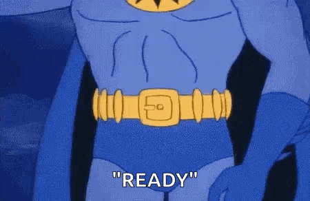 Blue Superhero Saying Ready GIF