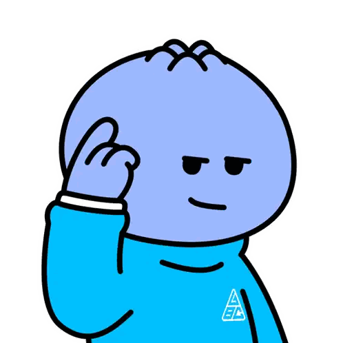 Blue Sweater Character With Triangle Logo