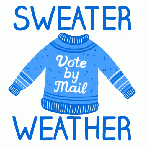 Blue Sweater Weather Vote By Mail GIF