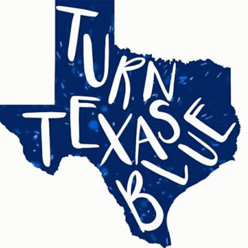 Blue Texas Map Saying Turn Texas Blue