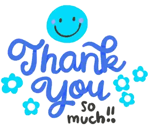 Blue Thank You Sign With Smiley
